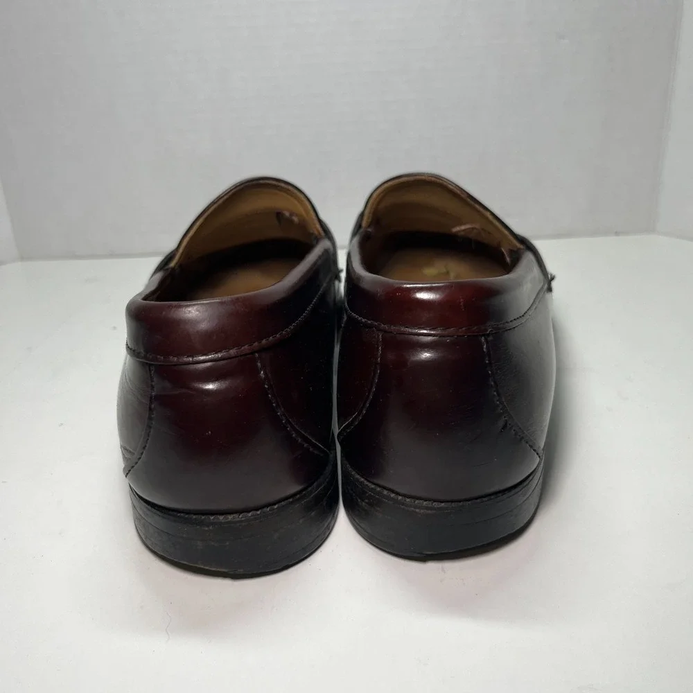 SEBAGO Penny Loafers Shoes Men's 10 Burgundy Leather Hand-Sewn Made in USA EUC